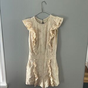 Cream Eyelet Ruffle Dress